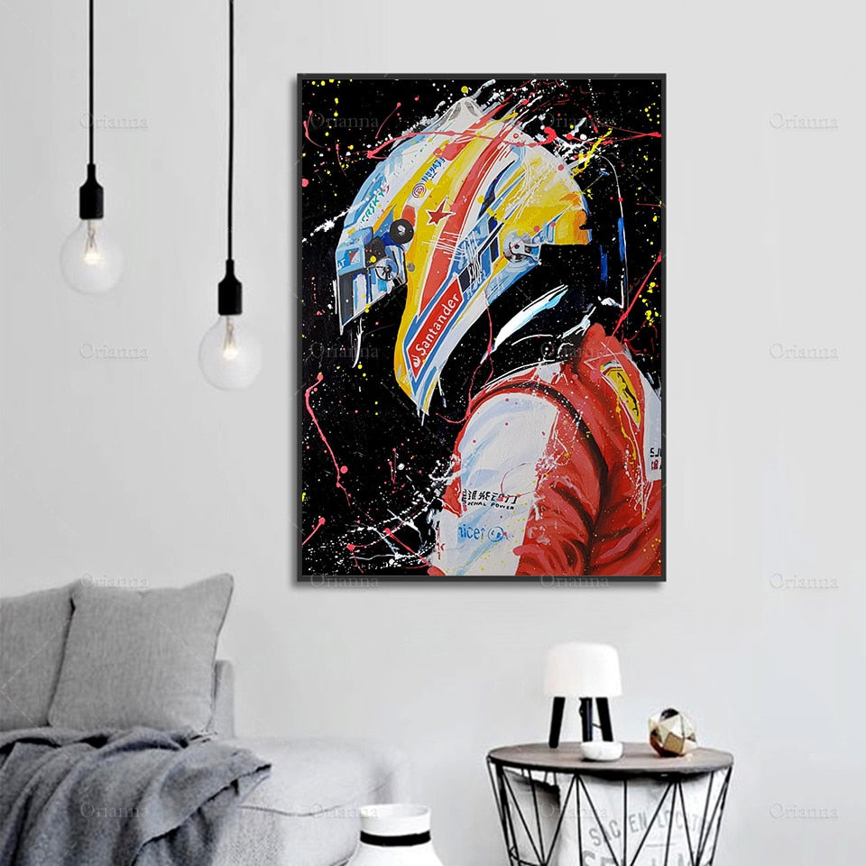 Fernando Alonso Ferrari Póster Emmarcado